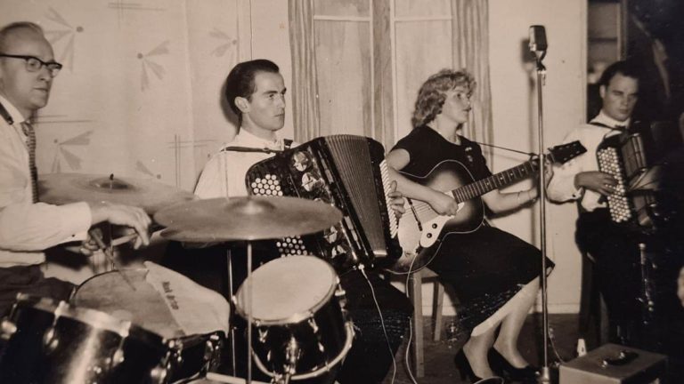50er–60er Jahre – v.l. Klaus Weber, Herbert Wehrle, Anneliese Wehrle, Lothar Wehrle